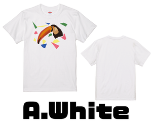 オニオオハシのTシャツ_ホワイト