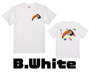 オニオオハシのTシャツ_ホワイト