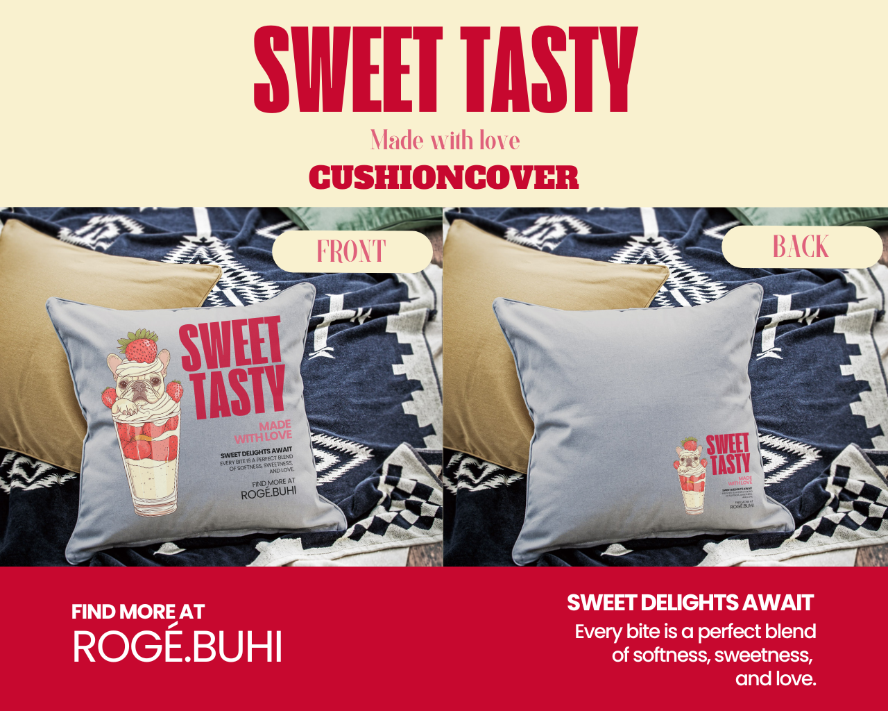 CUSHIONCOVER(Strawberry Parfait)